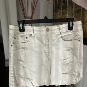 American Eagle White Denim Skirt